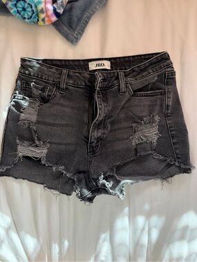 JBD Black Distressed Denim Cutoff Shorts